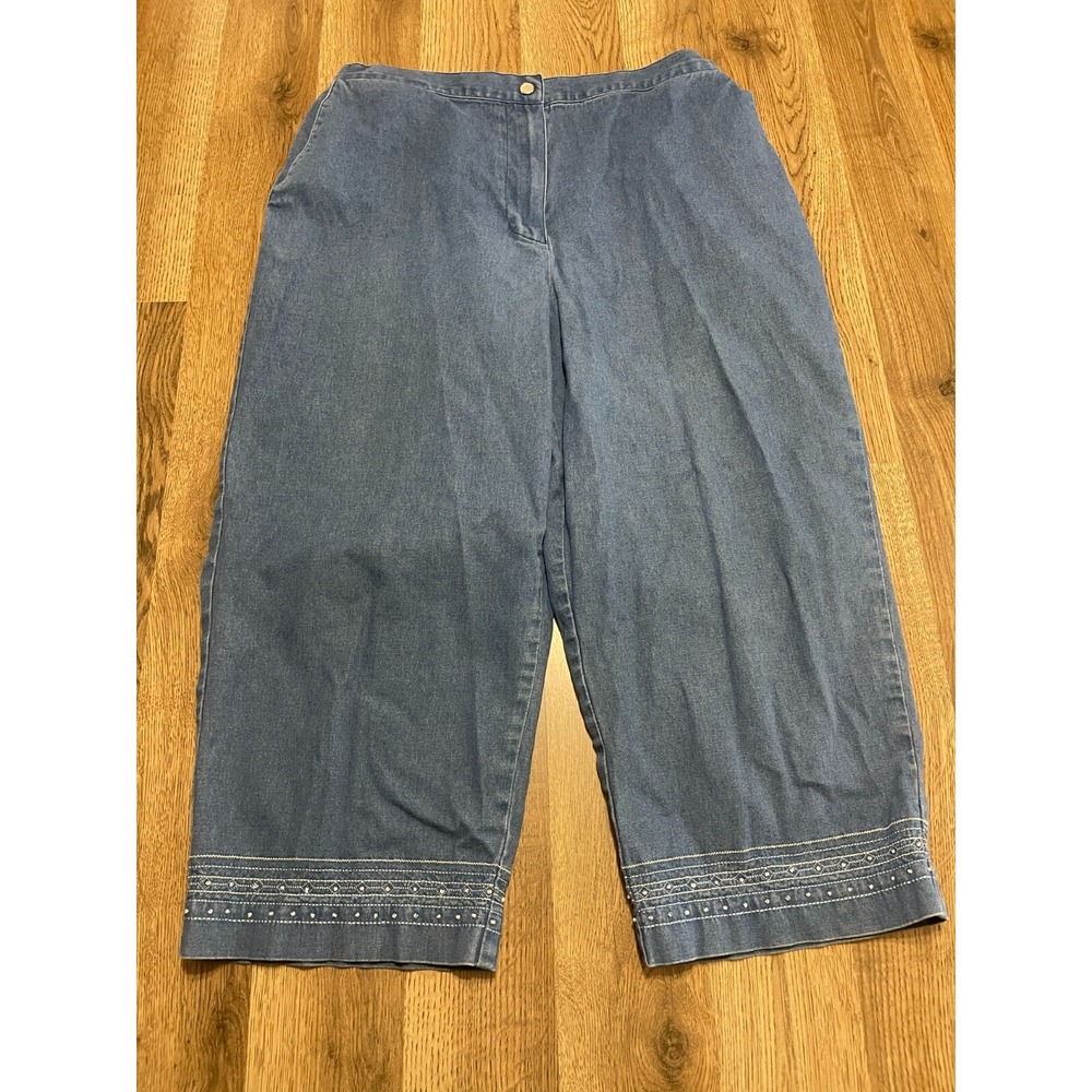 Alfred Dunner Jeans, Women's Size 14, Blue, Denim, Capri, Straight